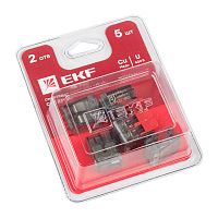 Клемма СМК 221-412 2 отверстия 0,2-4,0 мм2 блистер (5шт,) PROxima | код plc-smk-221-412b | EKF