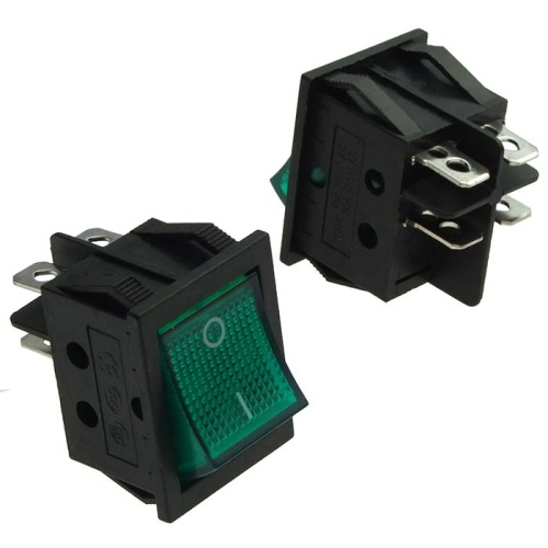 Клавишный переключатель RUICHI KCD4-201N-C3-G/4P, ON-OFF | код 107344 | Ruichi Клавишный переключатель RUICHI KCD4-201N-C3-G/4P, ON-OFF | код 107344 | Ruichi