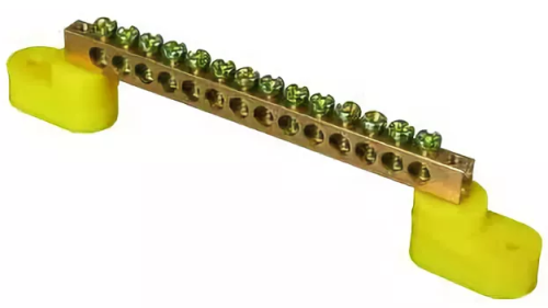 Шина N ноль на двух угловых изол ШНИ-6х9-6-У2-желтый HLT | код 081-01-41 | HLT