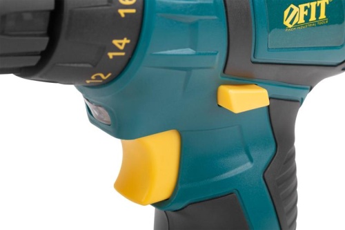 Дрель-Шуруповерт акк. 12В; 0-650 об/мин; 15 Нм; 1 (Li-Ion) 1.3 Ач; 1 ч.; рез. накл.; коробка FIT 80179 фото 7