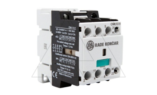 Контактор CNN 12 01 220/230V 50Hz, 3P, 12A/(25A по AC-1), 5.7kW(400VAC), 220/230VAC, 1NC | код EAC604751 | Rade Koncar Контактор CNN 12 01 220/230V 50Hz, 3P, 12A/(25A по AC-1), 5.7kW(400VAC), 220/230VAC, 1NC | код EAC604751 | Rade Koncar
