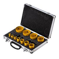 Набор коронок Bimetal (14 20 22 25 30 35 40 51 60 64 67) 16 предметов метал. кейс Kranz KR-92-0203-1