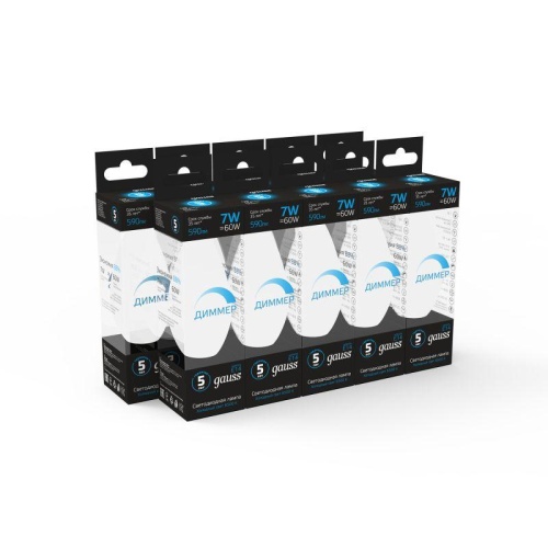 Лампа светодиодная LED 7 Вт 590 лм 6500К свеча холодный E14 AC 220В диммируемая Black Gauss | код 103101307-D | Gauss фото 3