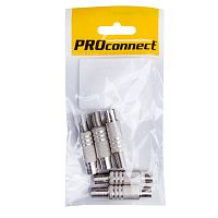 Разъем антенный на кабель, (штекер-TV никель с пружиной), (5шт.) (пакет) PROconnect | код 05-2011-4-9 | PROCONNECT