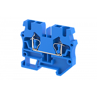 Миниклемма проходная пружинная 2,5 мм2, на 2 подключения, синяя SQM2.5-BLUE | код 2402240001 | Elmex