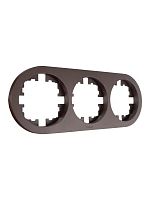 Рамка 3-м OSEN горизонт. круглая шоколад LEZARD 744-7300-148