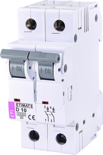 Автоматический выключатель ETIMAT 6 2p D 10A (6kA) | код 002163514 | ETI Автоматический выключатель ETIMAT 6 2p D 10A (6kA) | код 002163514 | ETI