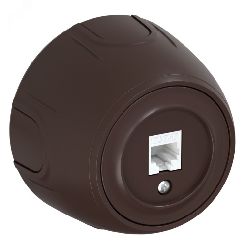 Розетка компьютерная 1xRJ45 кат.5e Rotondo, цвет коричневый | код 7700888 | OneKeyElectro