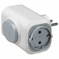 Розетка четырехместная HELIUM -местный, с заземлением, белый, 050665 | код. 050665 | Legrand