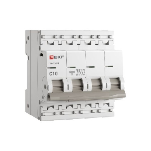 Автоматический выключатель 4P 10А (C) 6кА ВА 47-63N EKF PROxima | код M636410C | EKF Автоматический выключатель 4P 10А (C) 6кА ВА 47-63N EKF PROxima | код M636410C | EKF
