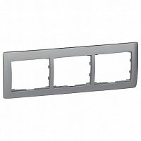 Рамка 3 поста GALEA LIFE, горизонтальная, алюминий | код. 771303 | Legrand