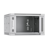 Cabeus SH-05F-6U60/60 Шкаф телекоммуникационный настенный 19 6U 600x600x368mm (ШхГхВ) дверь стекло, цвет серый (RAL 7035) | код 7063c | Cabeus