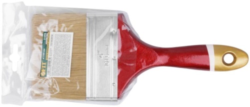 Кисть флейцевая "Классик" натуральная светлая щетина деревянная ручка 4дюйм (100мм) FIT 01098 фото 3