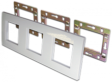 Рамка 3-постовая 45х45, с суппортами, белая | код LAN-FRS45X45/3-WH | LANMASTER