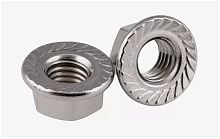 Гайка с насечкой оцинкованная, препятствующая откручиванию М12 (DIN 6923) (100 шт/уп) Промрукав | код PR08.3887 | ПРОМРУКАВ