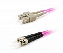 Патч-корд оптический LANMASTER, дуплексный, SC/PC-ST/PC, OM4, LSZH, 7.0 м | код LAN-2SC-2ST/OM4-7.0 | LANMASTER