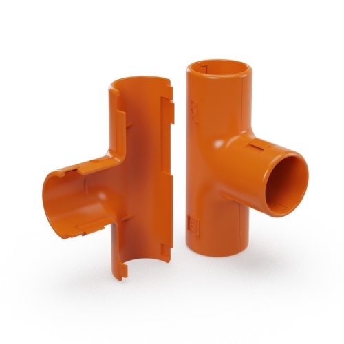 Тройник разборный оранжевый d20 мм (5шт/400шт уп/кор) Промрукав | код PR13.02485 | ПРОМРУКАВ