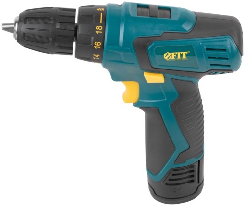 Дрель-Шуруповерт акк. 12В; 0-650 об/мин; 15 Нм; 1 (Li-Ion) 1.3 Ач; 1 ч.; рез. накл.; коробка FIT 80179 фото 6