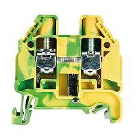 Заземляющая клемма, тип фиксации провода: винтовой, номинальное сечение: 10 мм кв., 1000V, ширина: 10 мм, цвет: желто-зеленый, тип монтажа: DIN 35 | код 58.510.9055.0 | Wieland