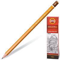 Карандаш чернографитный KOH-I-NOOR 1500, 1 шт., 5B, без резинки, корпус желтый, заточенный, 150005B01170RU | код 180480 | KOH-I-NOOR