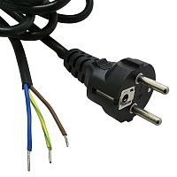 Шнур сетевой с прямой вилкой CEE7/7 неоконцованный RUICHI SCZ, 1.8 м, 3х0.75 мм2 | код 80344 | Ruichi