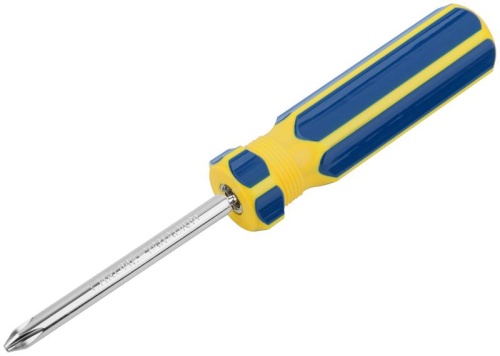Отвертка с переставным жалом, CrV сталь, сине-желтая пластиковая ручка 6х70 мм PH2/SL6 | код 56218 | FIT фото 2