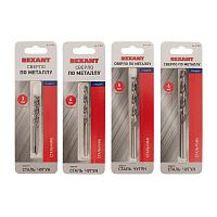 Набор сверл по металлу Слесарь Mini (P6M5) диаметр 3-4-5-6 мм (4 шт.) REXANT | код 91-0593 | REXANT