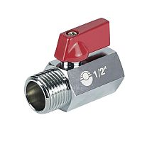 Кран шаровой MINI ВР1/2дюймхНР1/2дюйм никелированный (200/40) К | код VF.331.NB.012 | VALFEX