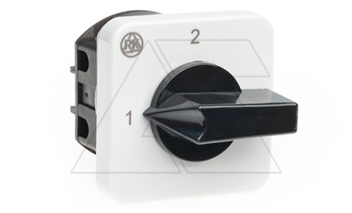 Переключатель BS 16 55 U, 2P, 20A, тип 1-2 (90°), 2NO на 1_2, на дверь, фронт IP40 | код EAC602522R | Rade Koncar