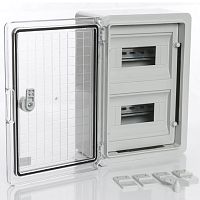 PP3112 Модульный пластиковый шкаф, IP65, УХЛ1., 250х350х150 на 18 модулей (9х2) Прз. Двр. | код PP3112 | Plastim