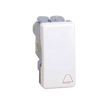 Кнопка клавишная звонок узкая, 10А 250В, S27 слоновая кость | код 27150-61 | Simon