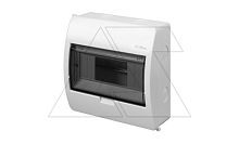 Щит навесной ELEGANT 1x8M, N/PE 2x 2x16+5x10mm2, дымчатая пласт. дверь, белый RAL9003, 195x195x98mm, IP40 | код 2402-01 | Elektro-plast Nasielsk