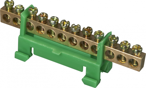 Шина N ноль на DIN-изол тип Стойка ШНИ-6х9-10-Зеленый HLT | код 081-03-072 | HLT Шина N ноль на DIN-изол тип Стойка ШНИ-6х9-10-Зеленый HLT | код 081-03-072 | HLT