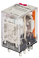 RP4.32.8.024.05 Промежуточное реле 2 перекидных контакта 12А (~ 24В AC) блокируемая кнопка проверки + светодиод | код RP432802405 | РЕЛЕОН