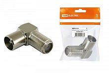 Переходник гнездо F - штекер TV угловой, инд. упаковка TDM | код SQ1809-0013 | TDM