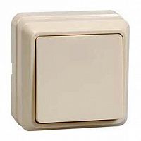 Выключатель 1-клавишный кнопочный ОКТАВА, открытый монтаж, кремовый | код. EVO13-K33-10-DC | IEK