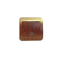 Выключатель 1-кл. СП Mimoza N 10А IP20 с подсветкой дуб/дуб Makel 24221