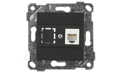 Rita - Розетка 1хRJ-45 кат. 5e UTP, черный мат | код 2200-136-0184 | Mutlusan