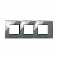 Рамка 3 поста 27, дымчатое стекло | код. 27773-34 | Simon