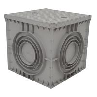 Распределительная коробка с крышкой 480x480x450мм, 10 выводов, пластик, серый цвет | код CP505050 | CETINKAYA PANO