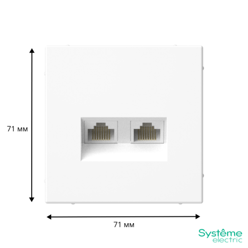 ARTGALLERY РОЗЕТКА двойная компьютерная RJ45+RJ45, кат. 5е, механизм, ЛОТОС | код GAL001385 | Systeme Electric фото 3