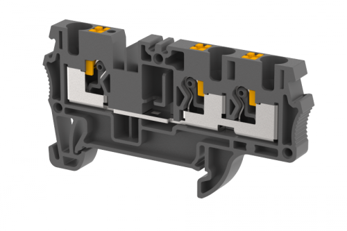 Клемма проходная PUSH-IN 4 мм2, на 3 подключения, черная PQ4-1x2-BLACK | код 3103050005 | Elmex