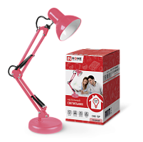 Светильник настольный под лампу СНО 15Р на основании 60Вт E27 230В РОЗОВЫЙ (коробка) IN HOME | код 4690612035857 | IN HOME