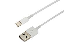 USB-Lightning кабель для iPhone/PVC/white/1m/REXANT/ ОРИГИНАЛ (чип MFI) | код 18-0000 | REXANT