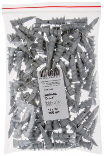 Дюбель Driva 12х32 (100шт) | код 24125-0 | Хортъ Дюбель Driva 12х32 (100шт) | код 24125-0 | Хортъ