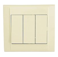 Defne Выключатель трехклавишный бежевый | код 42010091 | Makel