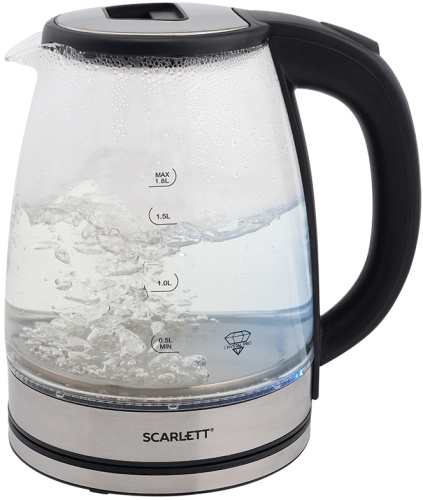 Чайник электрический Scarlett SC-EK27G30 1.8л. 1800Вт сталь/черный корпус: стекло/пластик | код 1970446 | SCARLETT Чайник электрический Scarlett SC-EK27G30 1.8л. 1800Вт сталь/черный корпус: стекло/пластик | код 1970446 | SCARLETT