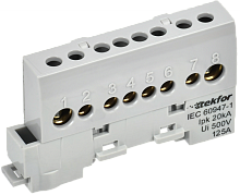 TEKFOR Шина L фаза изолированная на универсальном держателе 8х12-8-Ср IEK | код TF-NN20-08-KL-K03 | IEK