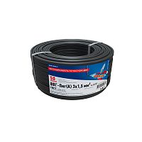 Кабель силовой медный ВВГ-Пнг(А) 3x1,5 мм кв, длина 50 метров, ГОСТ 31996-2012, ТУ 16-705.499-2010 REXANT | код 01-8215-50 | REXANT