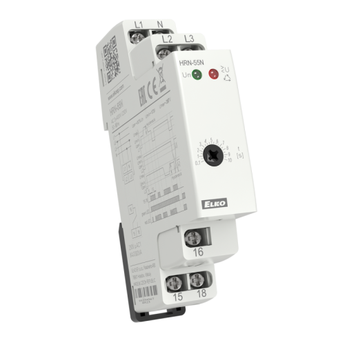 Реле напряжения, контролирует последовательность и выпадение фаз, предназначено для 3-фазных сетей, 3x400V/230V (включая нейтраль) HRN-55N | код 7513 standard | Elko ep